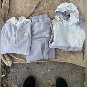 Nike Light Gray Fleece Suit - Two Jackets